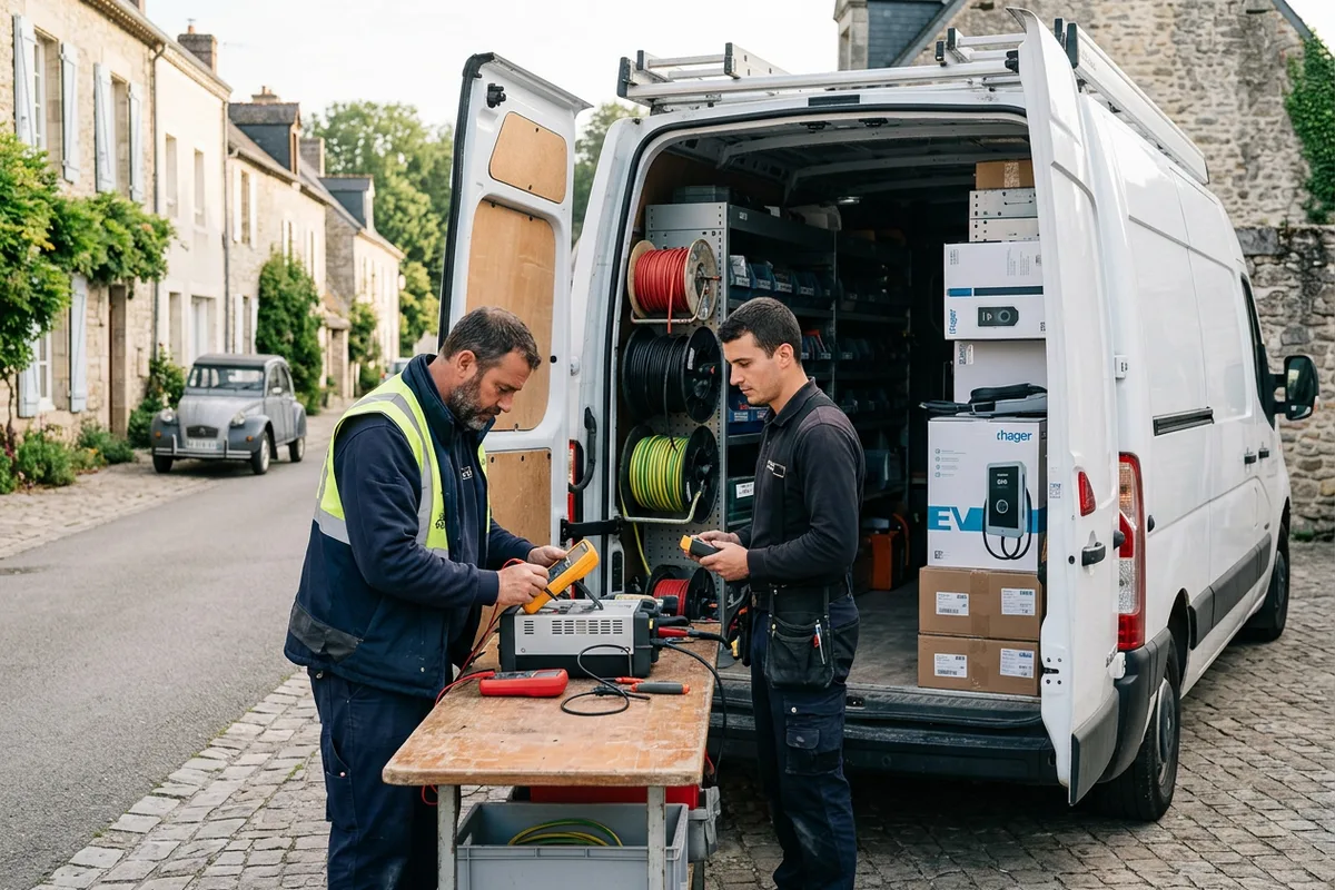Électricien qualifié prêt pour l installation de wallbox à Paimbœuf